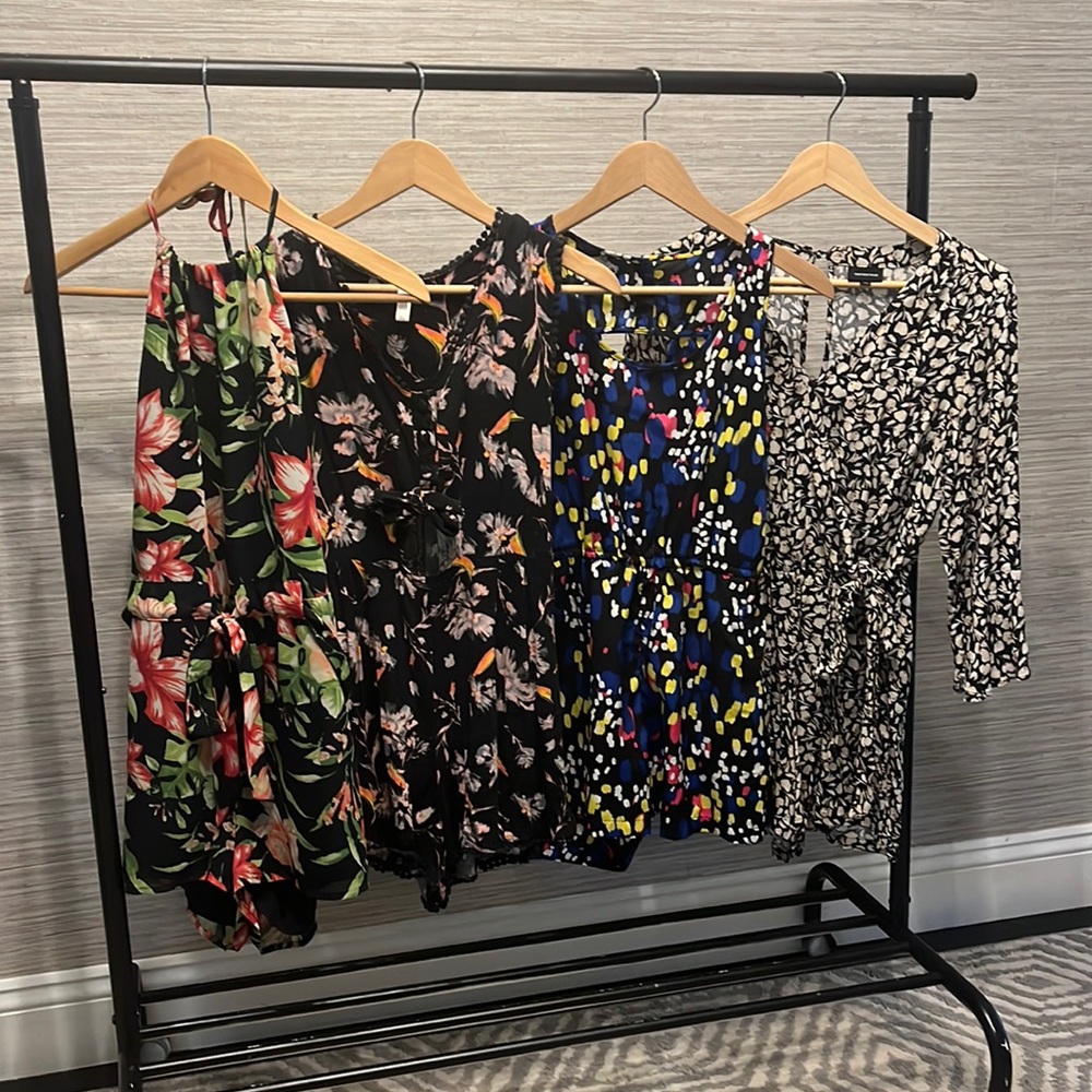 Collection of 4 rompers, various brands size Small